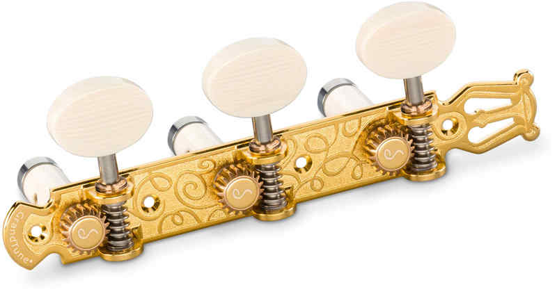 シャーラー Schaller GTC Lyra GO61(40) [Gold/Galalith oval(ボタン)/White deluxe(ポスト)] クラシックギター用ペグ(糸巻き)セット【送料無料】【ポイント5倍】 29,744円