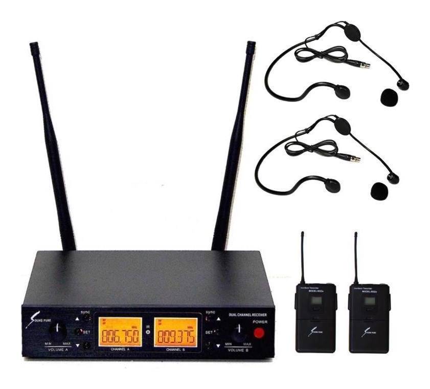 SOUND PURE SPH8022-WEMBK2 デュアルチャンネルワイヤレスシステム w/ヘッドセットマイク(黒) ×2【送料無料】【ポイント5倍】|さくら山楽器