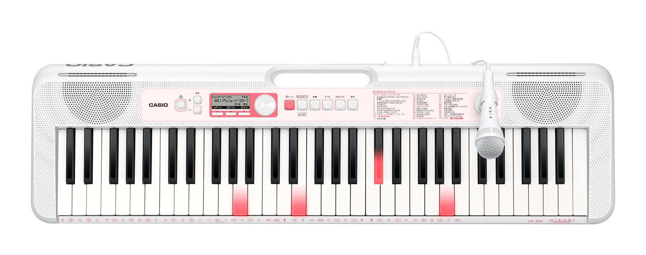 売却 CASIO LK-320 かわいいマイクで楽しく歌える光ナビゲーションキーボード fucoa.cl