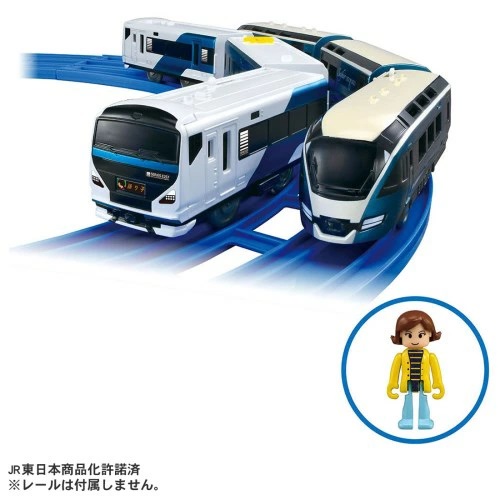 【貨物輸送無料】【相応う】\u003cBR\u003eプラレール E257系おどり子＆サフィールおどり子 ダブル書き割り \u003cBR\u003e市街電車の手あそび JR 急行列車市街電車 鉄道線路手あそび 3歳 4歳 5歳 お坊っちゃん 差し上げ物 生まれ落ちる日 差し上げ物 クリスマス 差し上げ物 タカラトミー