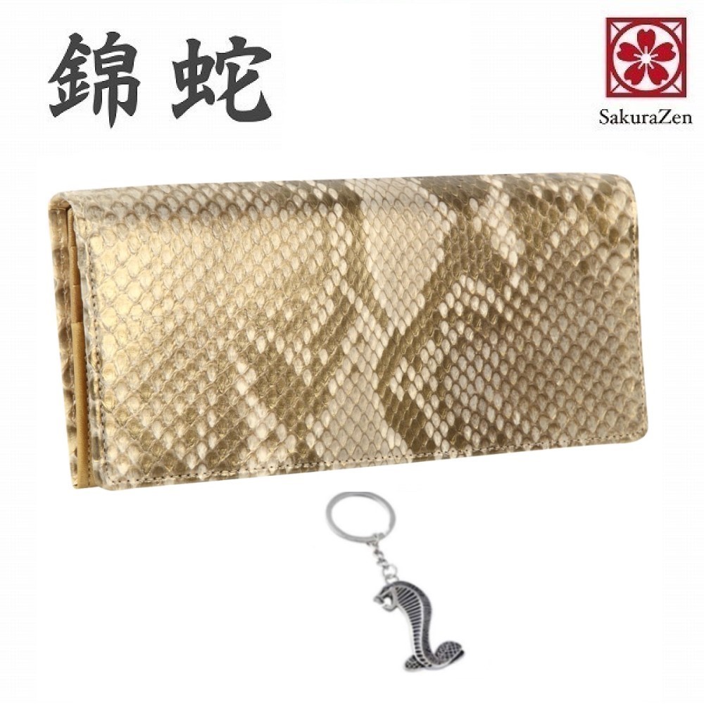 パイソン 財布 本物 無双 両面パイソン本革 ゴールド ダイヤモンド