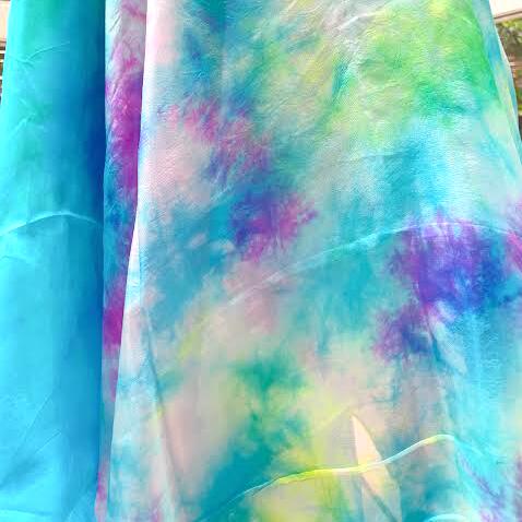 絹地100％頭を覆う物絞り染めGreen/Blue/Pink/Yellow 緑であること サクラ色 黄色 木の実社交ダンス 木の実社交ダンス御召しもの 御召しもの 御召しもの 習い事御召しもの 習い事御召しもの 習い事着 上演 告げ知らせる会