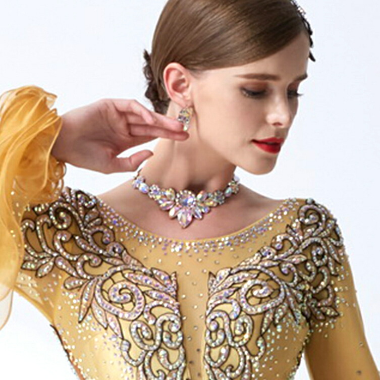 楽天市場】ネックレス チョーカー ラインストーン クリスタルオーロラ