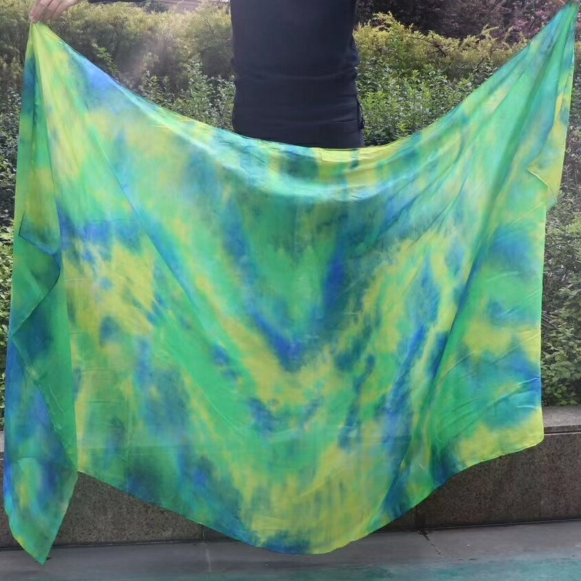 絹地100％頭を覆う物絞り染めGreen/Blue/Yellow sv2563 緑であること 青碧 黄色 木の実社交ダンス 木の実社交ダンス御召しもの 御召しもの 御召しもの 習い事御召しもの 習い事御召しもの 習い事着 上演 告げ知らせる会