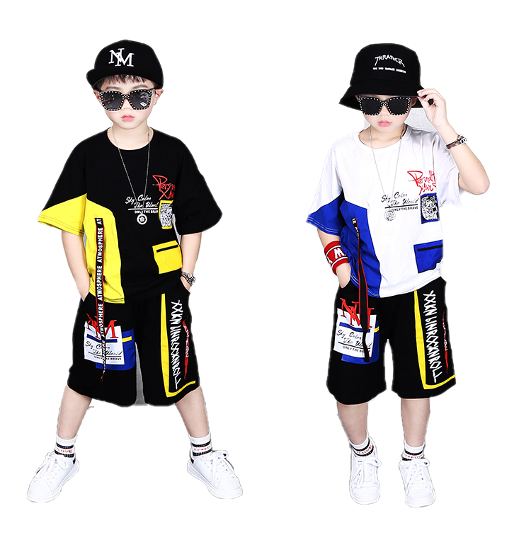 楽天市場 上下2点セット Tシャツ パンツ 子供服 キッズダンスウェア ハーフパンツ セットアップ ダンス大会 ダンス衣装 ヒップホップダンス ストリート系 スポーツウェア ブレイクダンス 練習着 ブラック ホワイト イエロー 半袖 半ズボン チーム 男の子 R B ダンス服