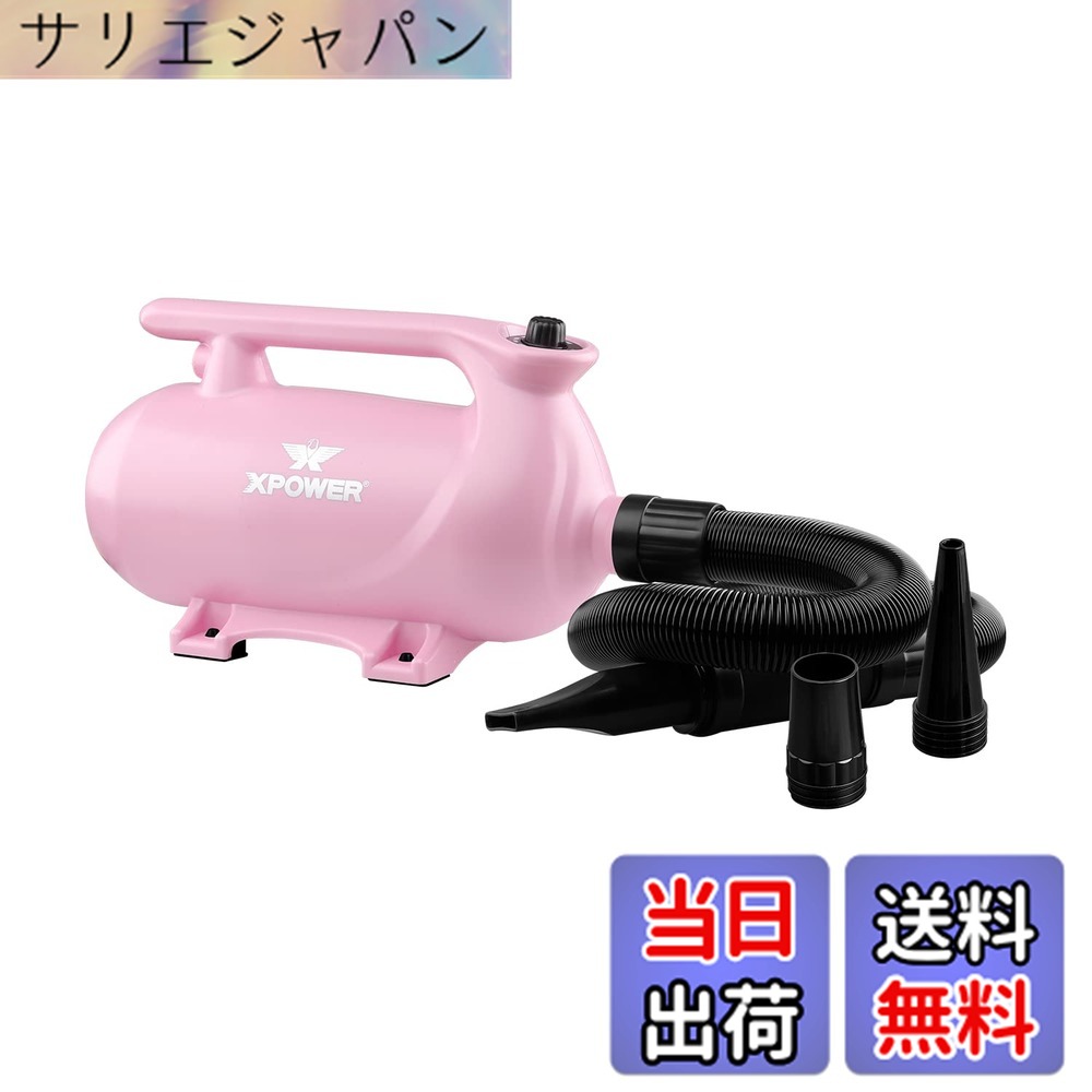 【貨物輸送無料】XPower B-163愛玩動物ドライヤー 低騒々しい音 二度合い調節する能力のあるな熱据え付ける 参のノズル付き添い人 持ちはこぶ用愛玩動物用ドライヤー 3色オプション (さくら色)