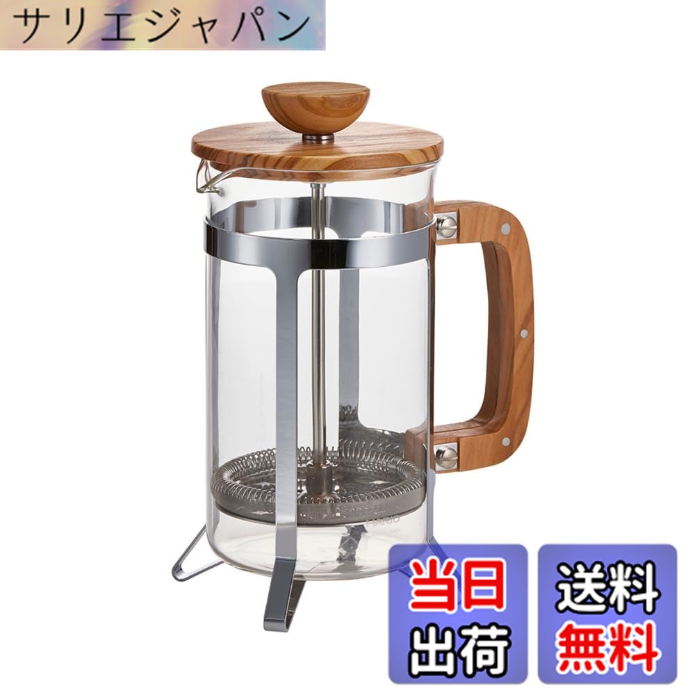 【貨物輸送無料】HARIO 押しつける式 マルチ ティーポット 色：白木、大きさ：600mL