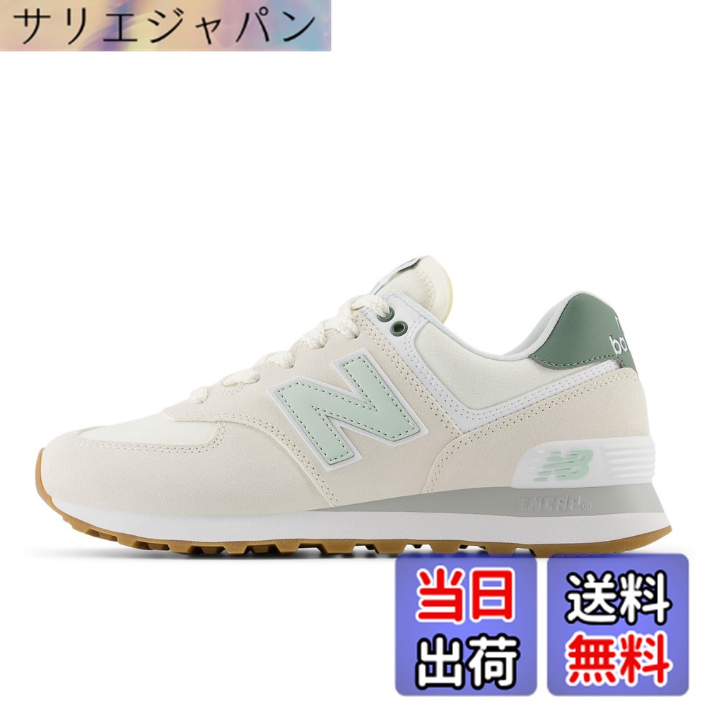 【貨物輸送無料】new balance(ニュー平衡にする) レディース WL574スニーカー[旧品]スニーカー 色：CGR(WHITE/GREEN)、大きさ：24.0 糎 B