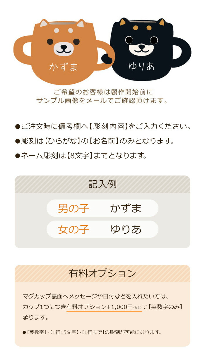 楽天市場 マグカップ 柴犬 出産祝い 名入れ 名前入り ギフト プレゼント 彫刻 結婚祝い 記念日 結婚記念日 両親 オリジナル 食器セット メッセージカード 誕生日プレゼント 誕生日 バースデー 贈り物 内祝い 内祝い 名入れ 結婚祝いのサリープライズ