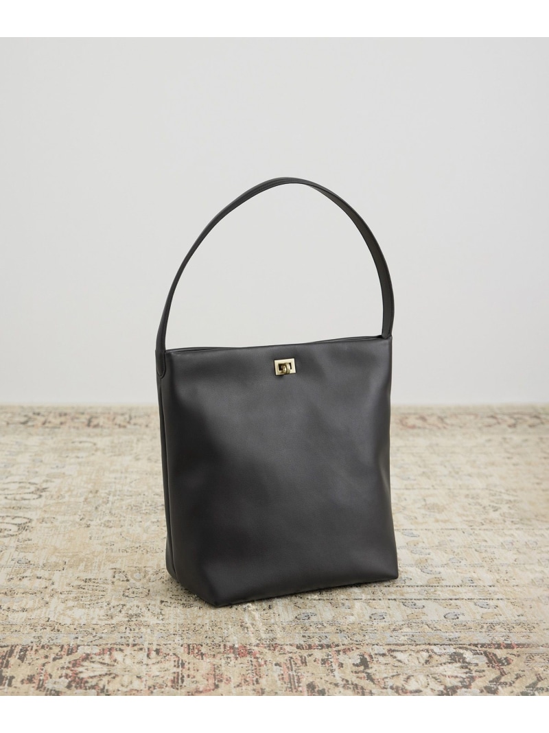 【WEB限定】【W S(ドゥーブル)】ソフトレザーメタルロックバケットバッグ SALON adam et rope' サロン アダム エ ロペ バッグ ショルダーバッグ ベージュ ブラック【送料無料】[ Fashion]