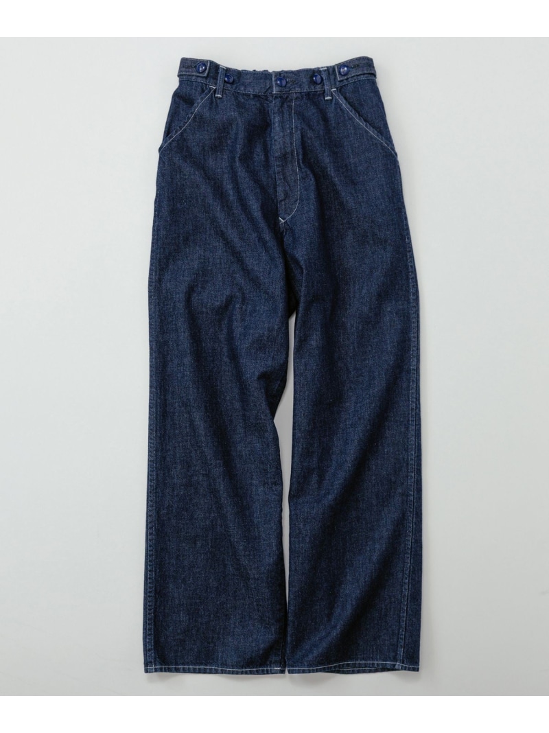 【KURO for SALON(クロ)】別注EASY TUCK DENIM INDIGO / デニムパンツ SALON adam et rope' サロン アダム エ ロペ パンツ ジーンズ・デニムパンツ ネイビー【送料無料】[ Fashion]｜サロン アダム エ ロぺ