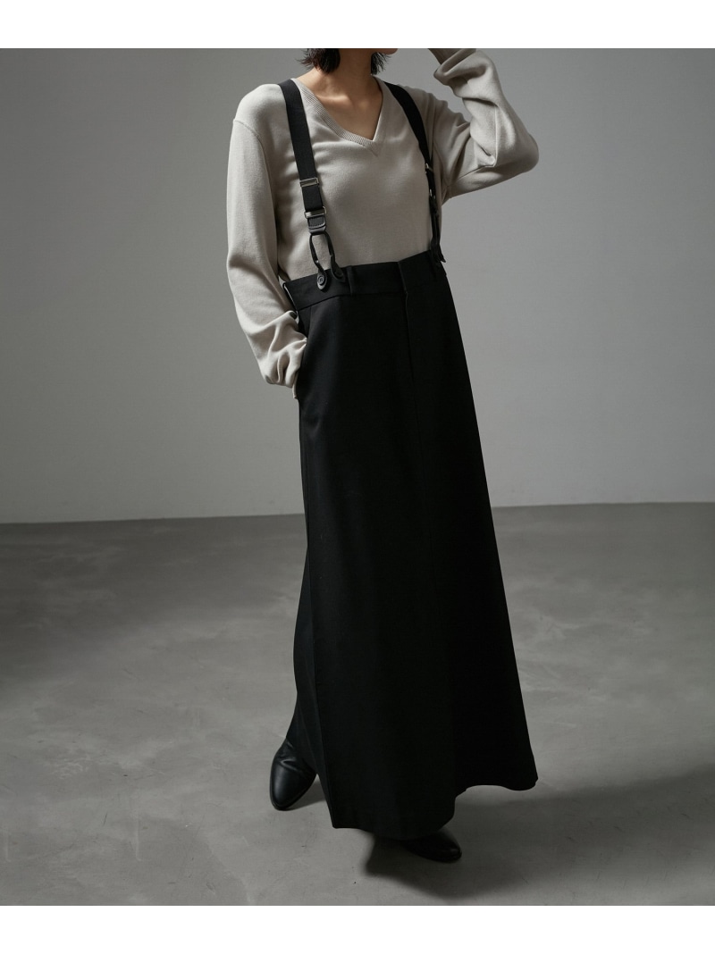 【SALE／50%OFF】【WEB押さえる】サスペンダートラペーズスカート SALON adam et rope\u0027 赤ちょうちん アダム エ ロペ スコート 余分の物のスコート 黒いこと ベージュ 薄墨色【RBA_E】【貨物輸送無料】[ Fashion]