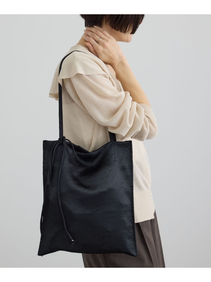 【SALE／10%OFF】【WEB限定】コードチャーム付サテントート / A4 新色追加 SALON adam et rope' サロン アダム エ ロペ バッグ トートバッグ グレー ブラック ベージュ【RBA_E】【送料無料】[ Fashion]