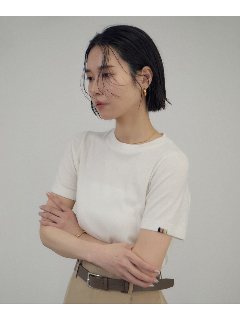 【extreme cashmere(エクストリーム・カシミア)】tina ニットTシャツ SALON adam et rope' サロン アダム エ ロペ トップス ニット パープル ホワイト カーキグリーン【送料無料】[ Fashion]