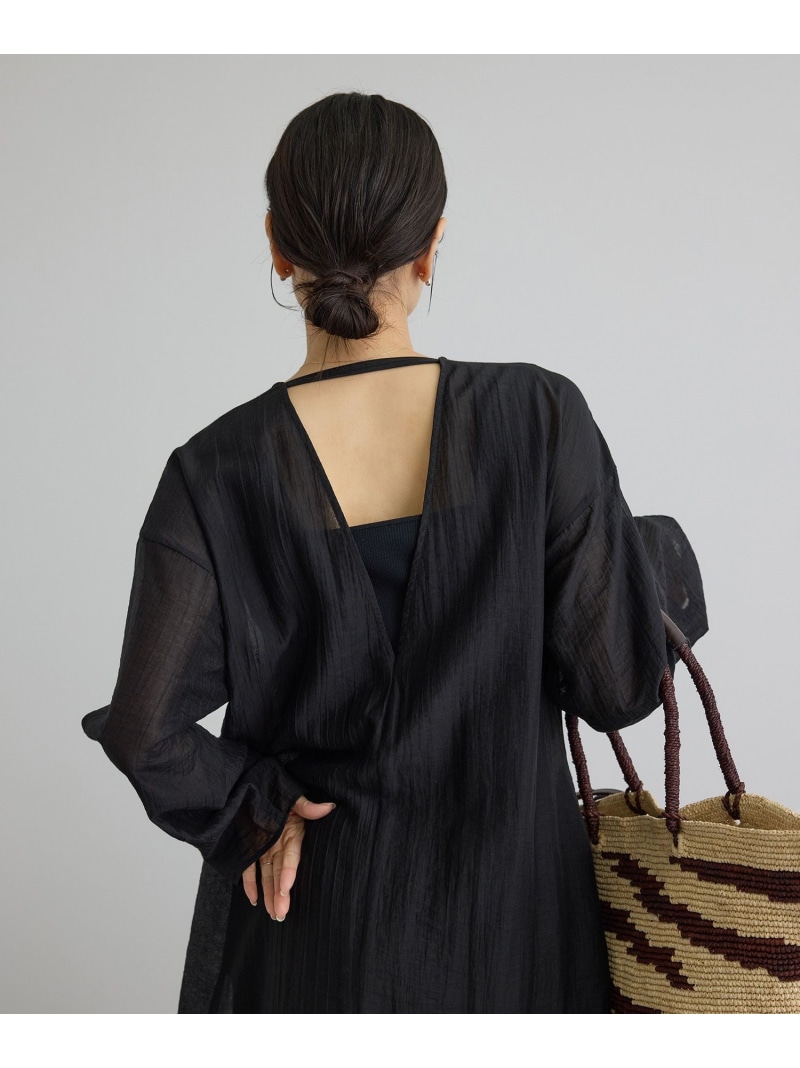 【SALE／50%OFF】【WEB制限事項】サブリエギャザーワンピース SALON adam et rope\u0027 赤ちょうちん アダム エ ロペ 衣装・お召しもの 衣装 赤銅色 黒いこと【RBA_E】【貨物輸送無料】[ Fashion]