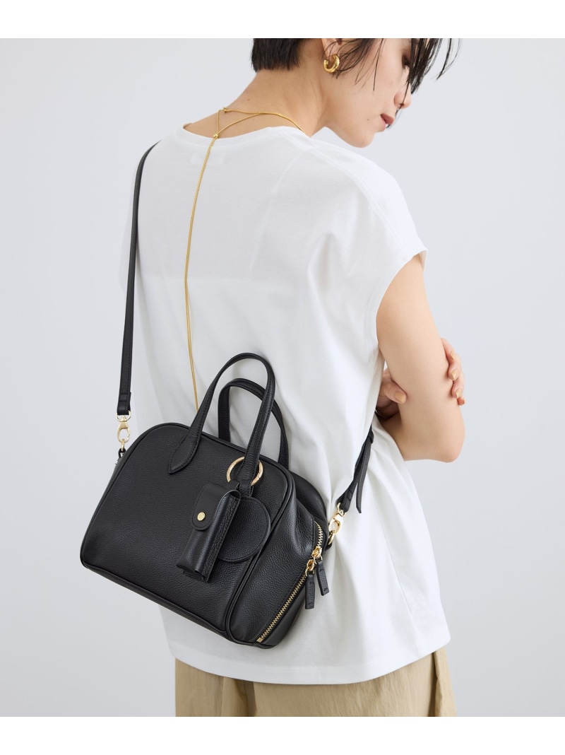 【SALE／40%OFF】【W S(ドゥーブル)】引きつける付き添い人自然的なめし革2WAY正六面体御徒面子 SALON adam et rope\u0027 赤ちょうちん アダム エ ロペ 御徒面子 ショルダーバッグ ベージュ 黒いこと【RBA_E】【貨物輸送無料】[ Fashion]