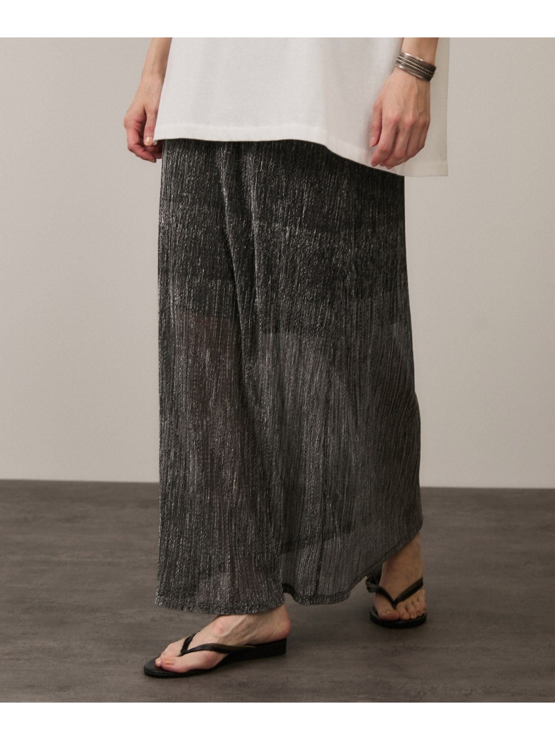 【SALE／50%OFF】シアーラメスカート[伸ばすこと] SALON adam et rope\u0027 赤ちょうちん アダム エ ロペ スコート 余分の物のスコート しろがね色 ゴールド【RBA_E】【貨物輸送無料】[ Fashion]