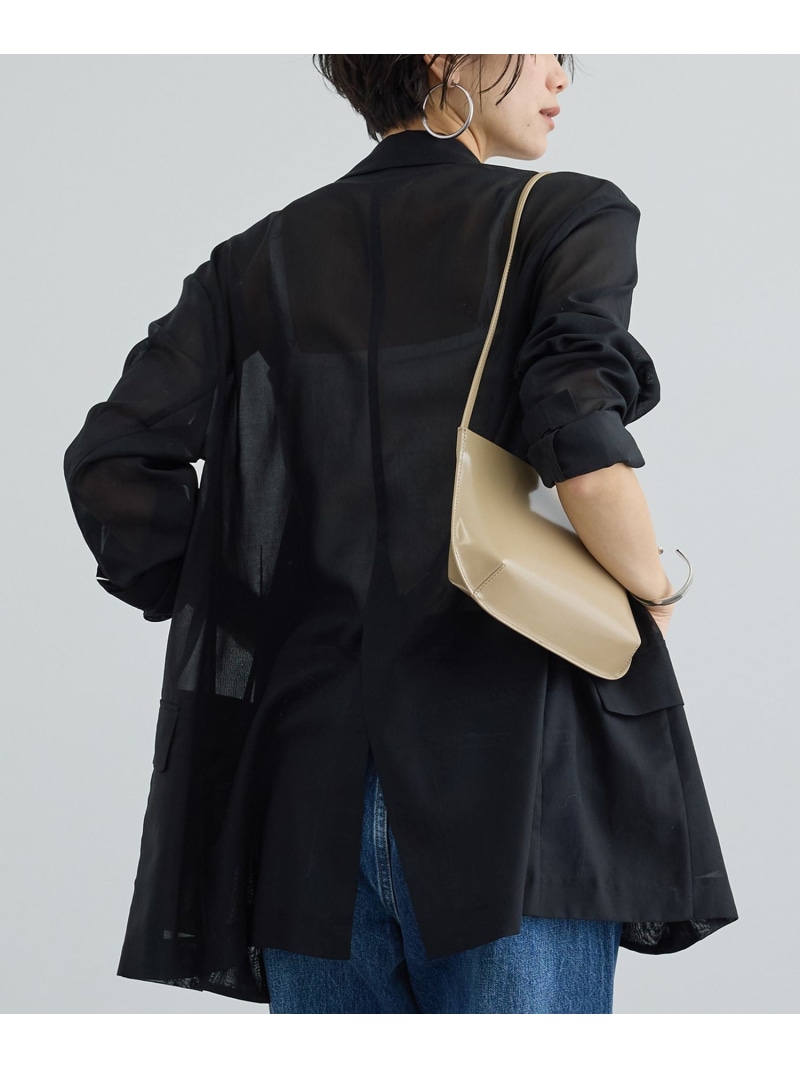 【SALE／40%OFF】コットンボイルシアージャケット SALON adam et rope' サロン アダム エ ロペ ジャケット・アウター テーラードジャケット・ブレザー ホワイト ブラック【RBA_E】【送料無料】[ Fashion]｜サロン アダム エ ロぺ