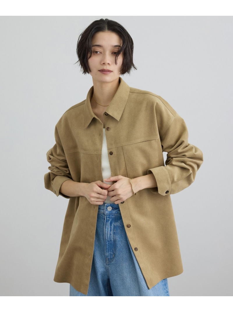 【SALE／30%OFF】Ultrasuede(R)オーバーシャツ / セットアップ対応 SALON adam et rope' サロン アダム エ ロペ トップス シャツ・ブラウス ベージュ ブラウン【RBA_E】【送料無料】[ Fashion]｜サロン アダム エ ロぺ