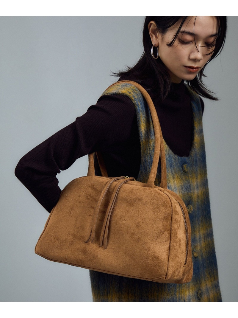 【EC限定】スウェードライクソフトミドルボストン SALON adam et rope' サロン アダム エ ロペ バッグ ボストンバッグ カーキグリーン ブラウン【送料無料】[ Fashion]｜サロン アダム エ ロぺ
