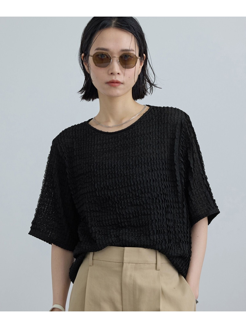 【WEB押さえる】ティアードラッセルシアープルオーバー SALON adam et rope\u0027 赤ちょうちん アダム エ ロペ トップス カットソー・プルオーバー 黒いこと 白いこと 青み【貨物輸送無料】[ Fashion]