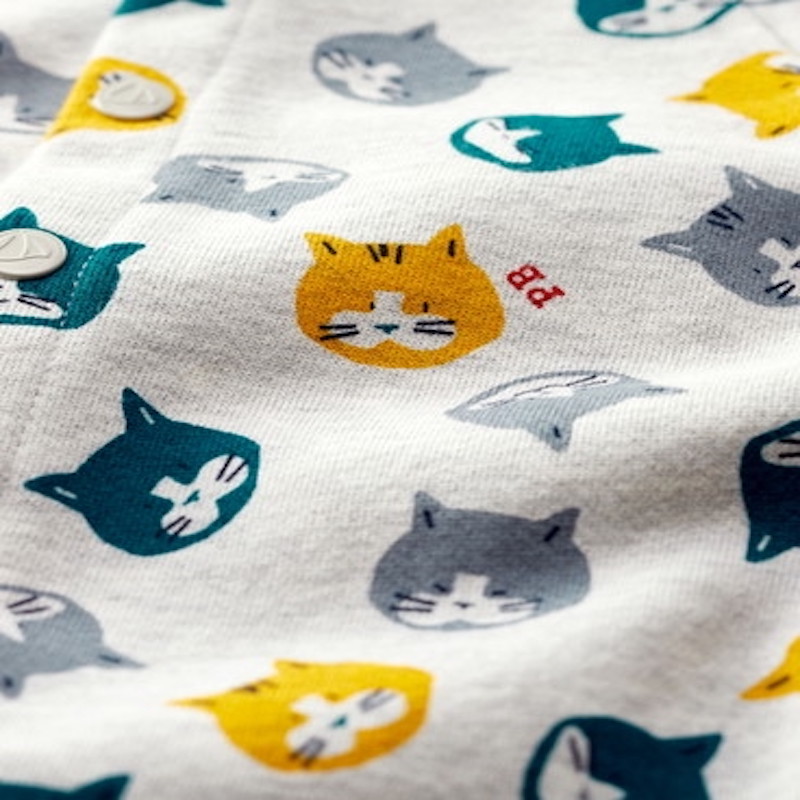 プチバトー 猫ちゃんロンパース 猫柄 スウェット素材 赤ちゃんお洋服 ご出産ギフト 女の子 ご出産祝い 男の子 新生児