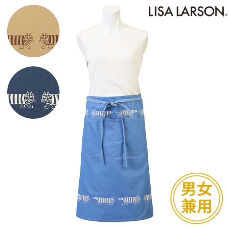 〈SALE〉【LISA LARSON】リサ ラーソン フレッシュマイキー ハーフラバープリント前結び サロン 前掛け エプロン 〈1点までメール便OK〉 ブランド おしゃれ 無地画像
