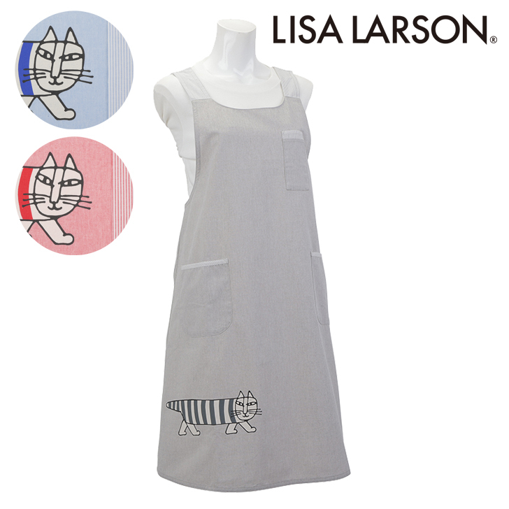 〈SALE〉【LISA LARSON】リサ ラーソンマイキーハーフラバーフリークロス エプロン〈1点までメール便OK〉 ブランド おしゃれ シンプル 無地画像