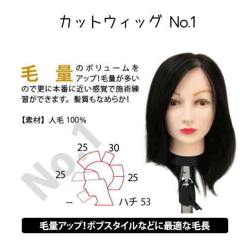 楽天市場 ヘアカットウィッグ No1 100 人毛 限定販売 サロンジャパン楽天市場店