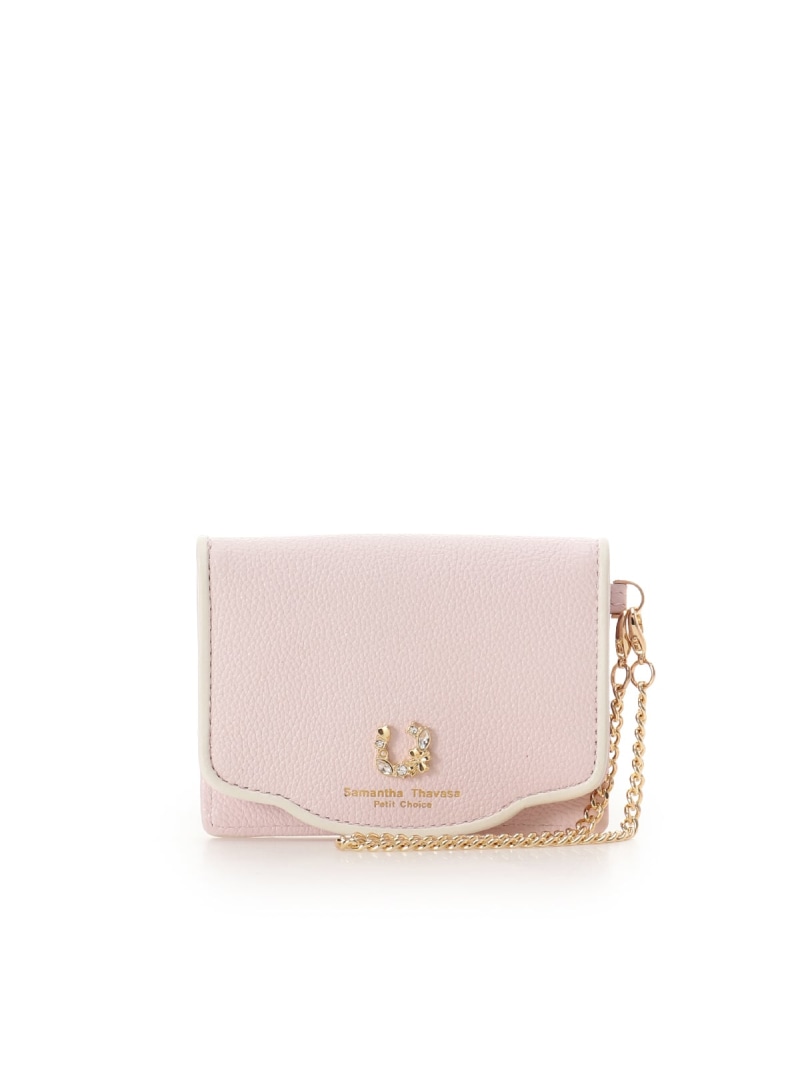 【SALE／30%OFF】フープラインビジュー 通り手形入れもの Samantha Thavasa Petit Choice サマンサタバサプチチョイス 紙入れ・合切袋・入れもの 余分の物の紙入れ・合切袋・入れもの パープル サクラ色 緑であること【RBA_E】【貨物輸送無料】[ Fashion]
