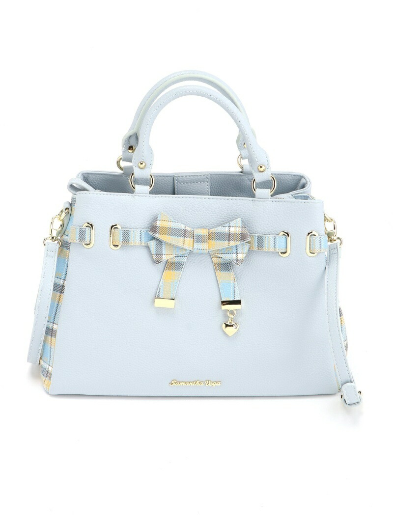 フロントリボンチェックトートバッグ Samantha Vega サマンサ ベガ バッグ ショルダーバッグ【送料無料】
