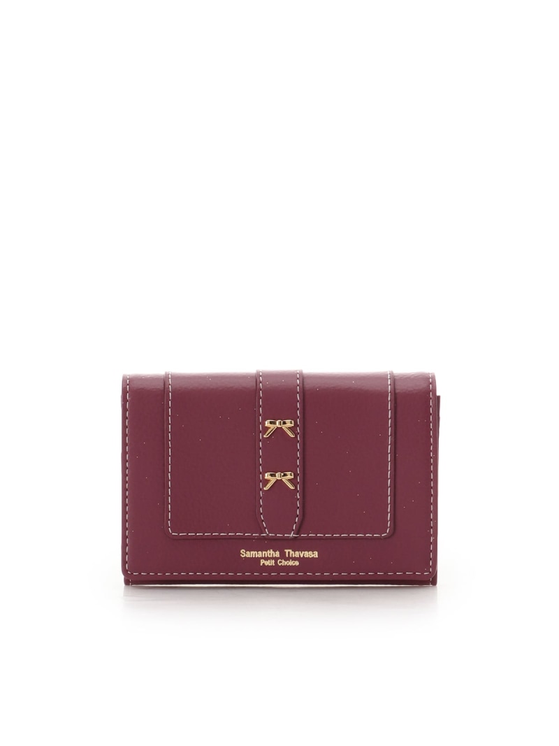 【SALE／30%OFF】ダブルシュロの葉 名刺入れ Samantha Thavasa Petit Choice サマンサタバサプチチョイス 紙入れ・合切袋・入れもの 余分の物の紙入れ・合切袋・入れもの 赤銅色【RBA_E】【貨物輸送無料】[ Fashion]