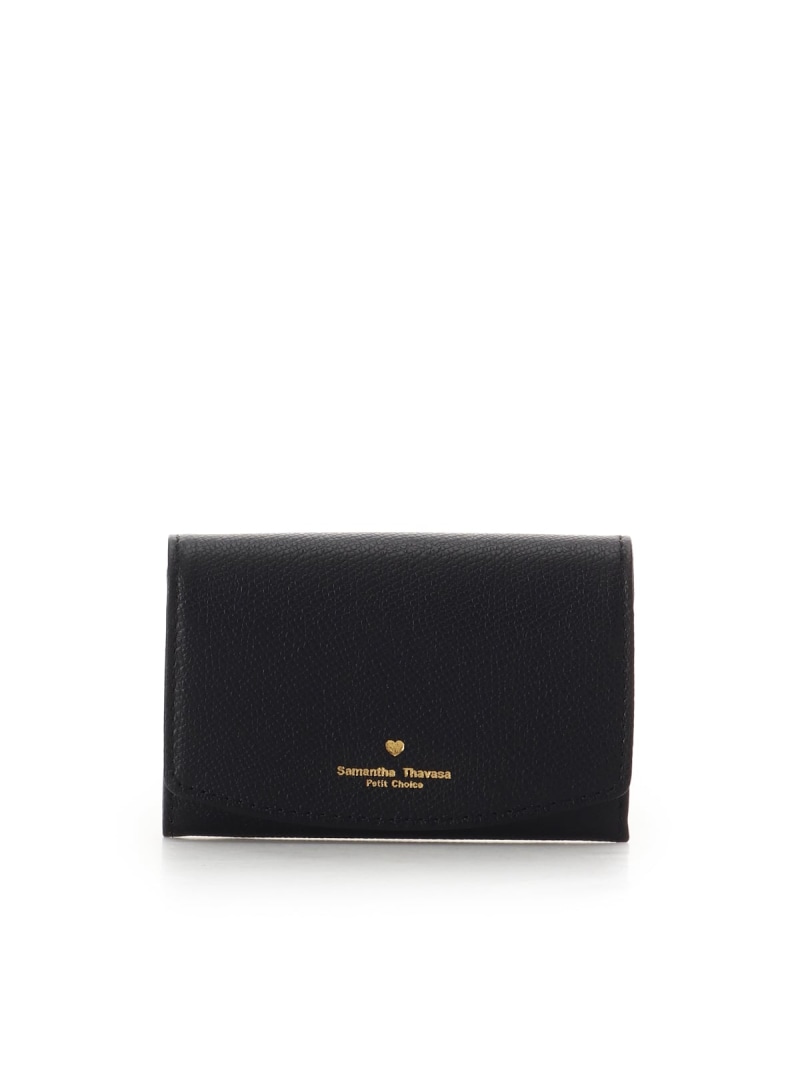 シンプルハート 名刺ケース Samantha Thavasa Petit Choice サマンサタバサプチチョイス 財布・ポーチ・ケース その他の財布・ポーチ・ケース ブラック ピンク ホワイト グレー【送料無料】[ Fashion]