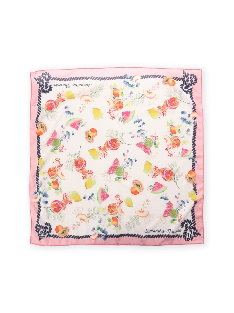 トロピカルフルーツ スカーフ Samantha Thavasa サマンサタバサ ファッション雑貨 スカーフ・バンダナ イエロー ピンク【送料無料】[ Fashion]