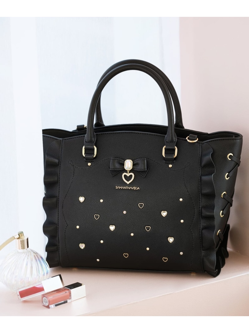 サマンサベガ] レースアップハートビジューグラデーションフラッター