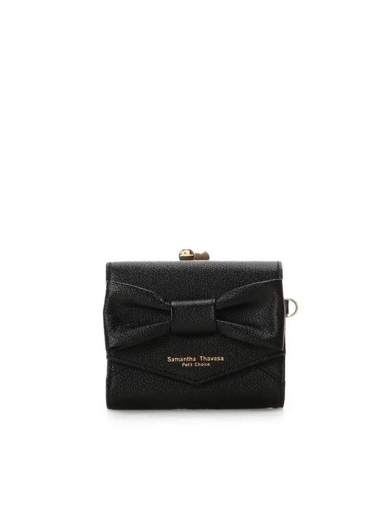 【SALE／30%OFF】ビッグリボン 折財布 Samantha Thavasa Petit Choice サマンサタバサプチチョイス 財布・ポーチ・ケース 財布 ピンク ベージュ ブラック【RBA_E】【送料無料】[ Fashion]