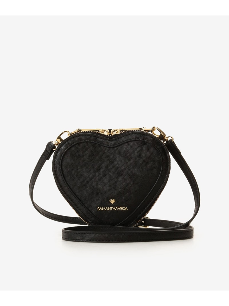 ミニハート型バッグ Samanthavega ベガ ブラック ショルダーバッグ サマンサ バッグ