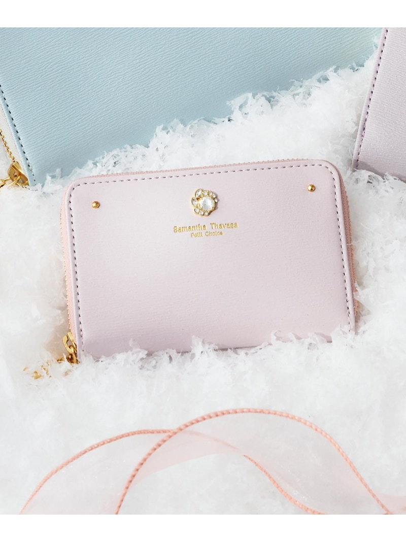 【SALE／30%OFF】ビジュー マルチケース Samantha Thavasa Petit Choice サマンサタバサプチチョイス 財布・ポーチ・ケース 財布 グレー グリーン ピンク【RBA_E】【送料無料】[ Fashion]｜Samantha Thavasa　サマンサタバサ