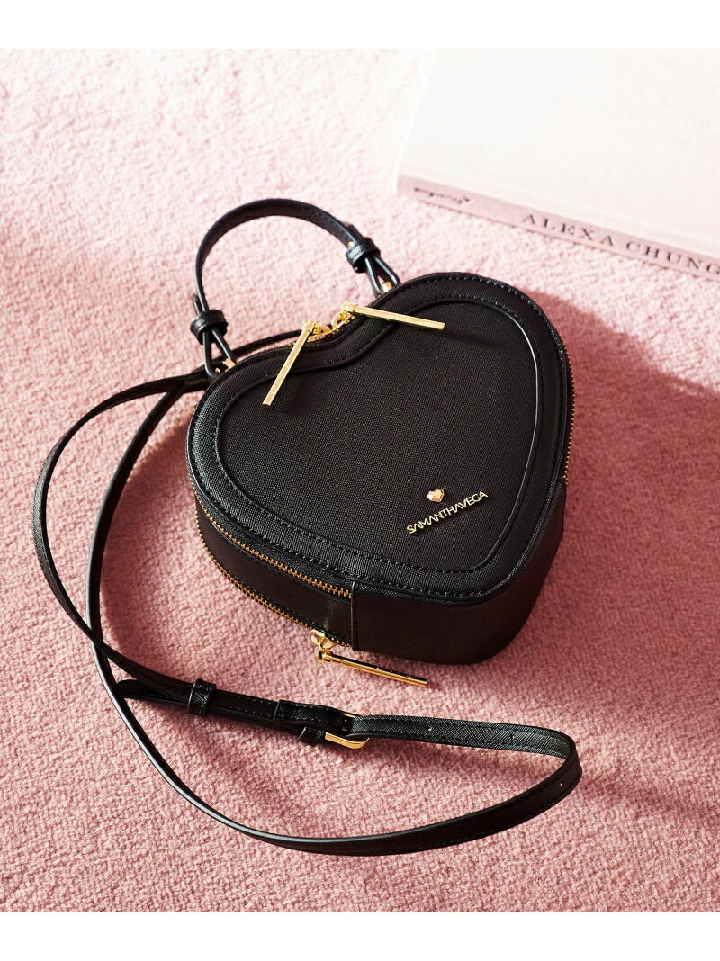 【SALE／50%OFF】ハート型ショルダーバッグ SAMANTHAVEGA サマンサ ベガ バッグ ショルダーバッグ ブラック ベージュ ピンク【RBA_E】【送料無料】[ Fashion]