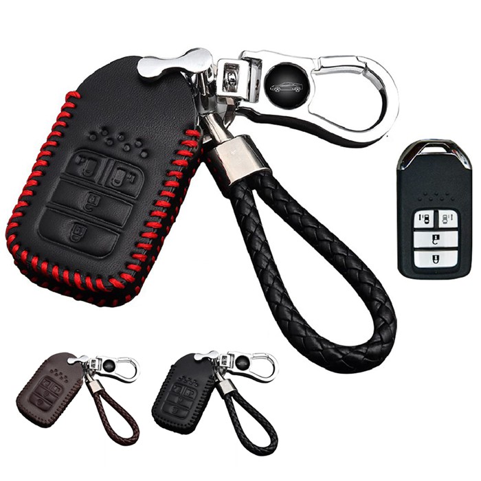 キーケース ホンダ用 スマートキーケース キーカバー 4ボタン 本革 ホンダ専用設計 キーホルダー HONDA 新型 フリード オデッセイ ステップワゴン フィット S660 CR-Z ヴェゼル CR-V ジェイド シャトル シビック 等に適用 キーケース