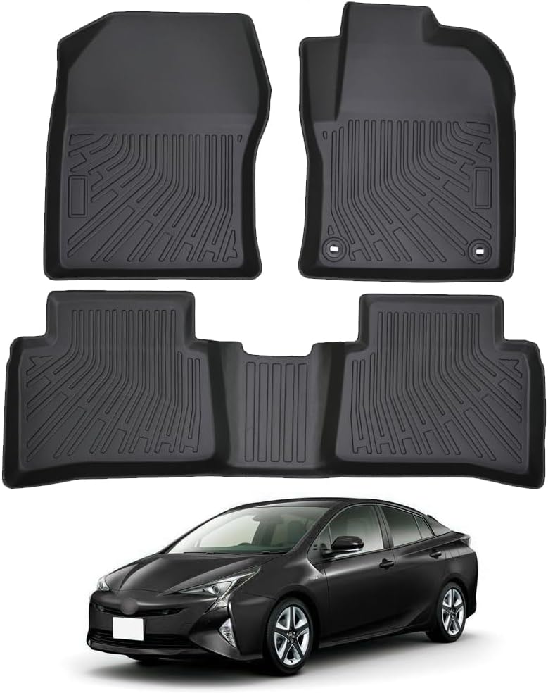 フロアマット プリウス PRIUS 50系 前期 後期 対応 カーマット セカンドマット トヨタ PRIUS 前期 後期 ZVW50 51 55 2015.12~現行 専用設計 前席&2列目 TPE素材 防水 滑り 防止 耐汚れ 取付簡単 内装 カスタムパーツ アクセサリー カー用品 (互換プリウス50系)
