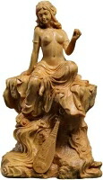 弁財天 七福神 風水 木彫り 飾りつけ お引き立て花めく 無病息災 仕合わせ 仕合わせ 厄除け 御前上等生まれながらツゲ