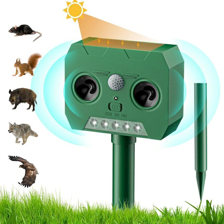 毛の荒物押しかえす器 害獣押しかえす 害獣打つ手器 猫よけ LED豪然たる閃光電球ともし火 赤外線感知器 二つ 超音波金棒引き ソーラー申し受ける 超長待ち設ける IP65防 ガーデニング・農業-防鳥・防獣用品-花・ガーデン・DIY