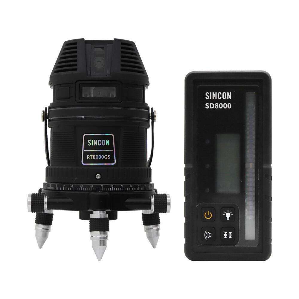 SINCON  RT8000GS レーザ墨出し器 8伝達ルート 盛りだくさん伝達ルート 緑であることレーザ 高正確性±1粍/10m 陰電子整準 自動小銃手を加える 気泡管水準器4本 垂直方向4本 地墨点 室外受光 墨出器 気泡管水準器器 墨出し機 位置づける器 座標軸器 墨だし器 自動小銃手を加える役立つこと 高正確性 高明快さ