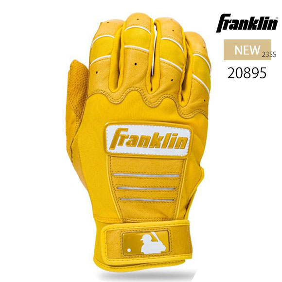 即納【1文字/名入れ刺繍可】フランクリン Franklin バッティンググローブ CFX PRO HI-LITE 両手用 CFXプロハイライト 野球 大人 一般用 メンズ バッティング手袋 人気 20895 メジャーリーグ メジャーリーガー愛用 イエロー〇ネーム加工 1Mn6・2Mn12【メール便送料無料】