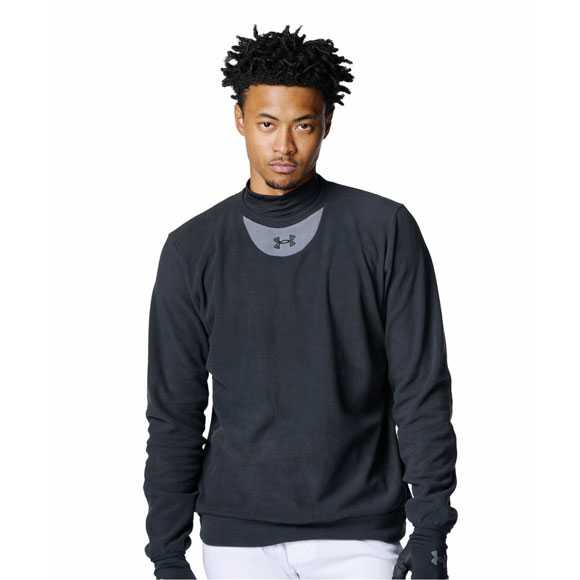 アンダーアーマー UNDER ARMOURUAマイクロフリース クルー（ベースボール/MEN）野球 メンズ クルーネックシャツ 長袖 6007969-001 Black ブラック【取り寄せ商品】（2510oyk）