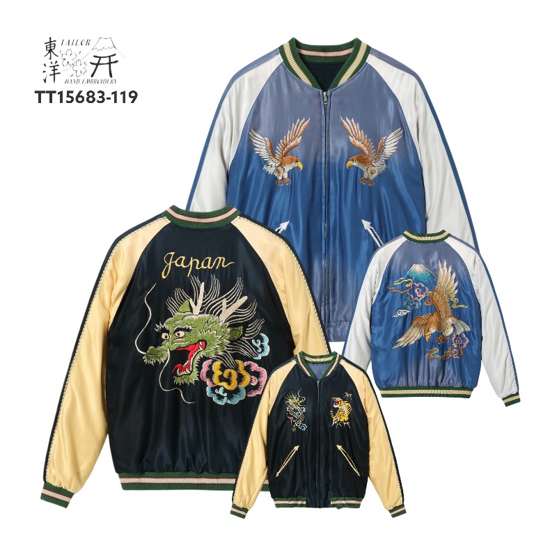 【 TAILOR TOYO 】テーラー東洋 スーベニアジャケット スカジャン TT15683-119 Early 1950s Style Acetate Souvenir Jacket DRAGON HEAD &times; EAGLE (AGING MODEL) アウター ブラック ブルー 龍 鷲 イーグル ドラゴン アメカジ｜SAMURAI CRAFT サムライクラフト 54,120円