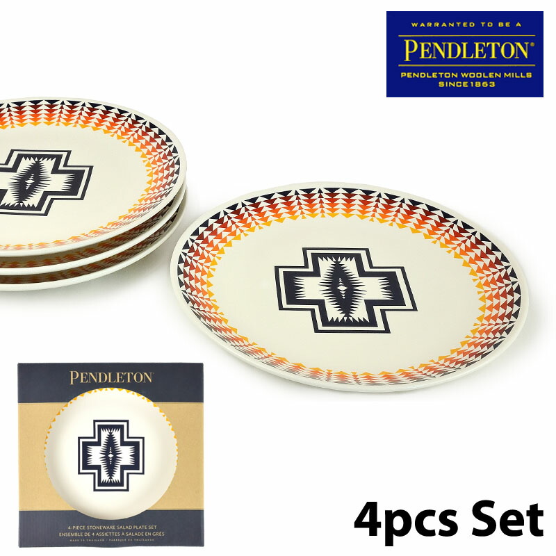 【PENDLETON】 ペンドルトン 19370011 ストーンウェア ハーディング プレートセット 4枚組 磁器 ボックス入り 皿 キッチン プレート 小皿 北欧 雑貨 キッチン 食器 調理 キャンプ アウトドア