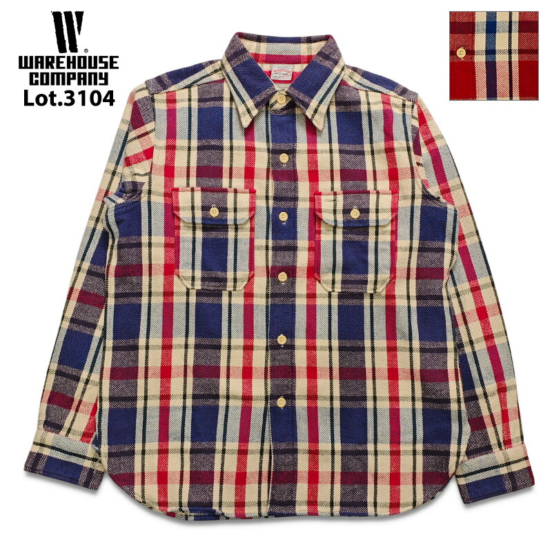 楽天市場】ウェアハウス WAREHOUSE フランネル シャツ 長袖 チン