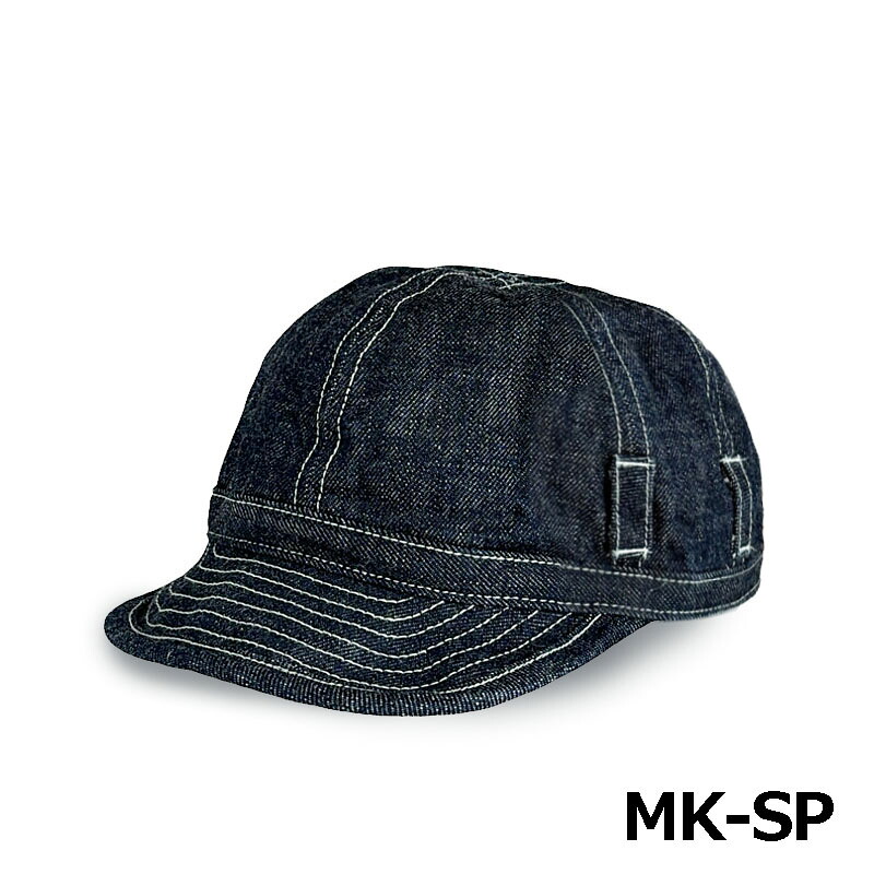 【BIGEVI'S】 ビッグイーバイス MK-S セルビッチ インディゴ デニム ワークキャップ プレーン 無地 サングラス ショートループホールド デニムキャップ MR USA コラボ 13.5oz キャップ 帽子 デニム コットン100% アメカジ